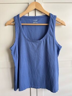 J.Crew Factory Broken-In Scoopneck Jersey Tank in Periwinkle Blue Size Small